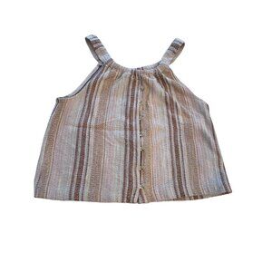 Madewell tan striped tank, size M